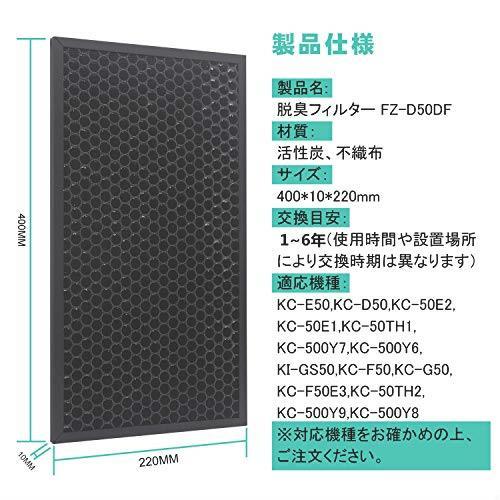 J&H空気清浄機交換用 脱臭フィルター FZ-D50DF(1枚) と 集じんフィルター HEPAフィルター FZ-D50HF(1枚) 互換品 (合計2枚入り) 脱臭フィルター J\u0026H 集じん FZ-Y80MF フィルター 中古-非常に良い