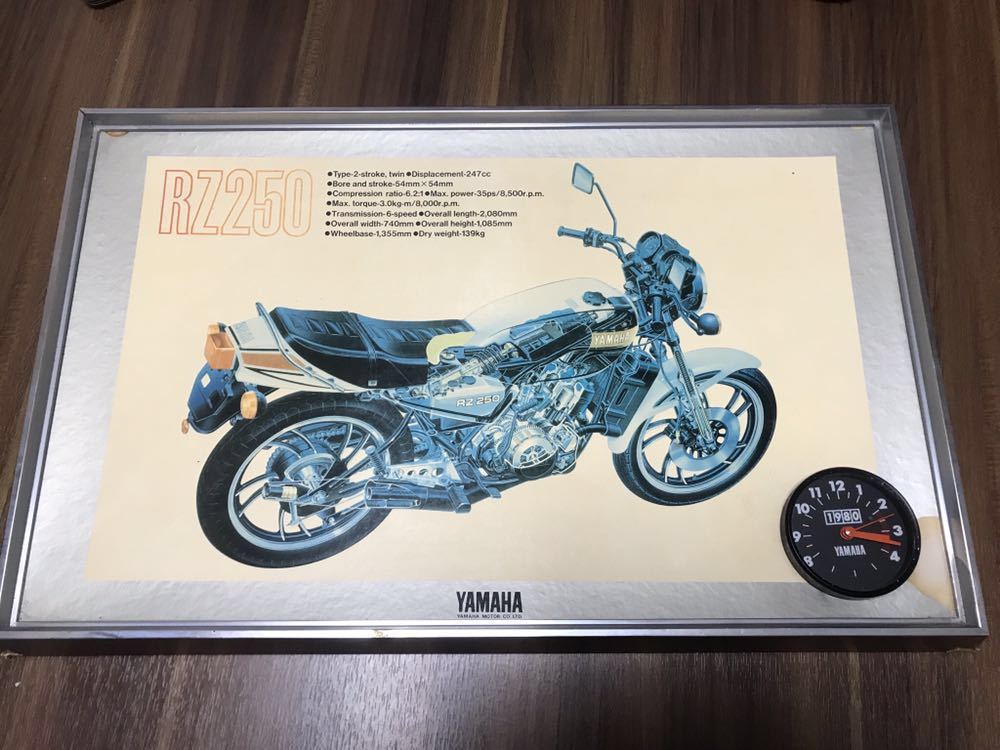 Kawasaki KR250 パネル壁掛け時計 RZ250 壁掛け時計 10万台突破記念 時計 当時物 旧車 | 掛け時計 時計