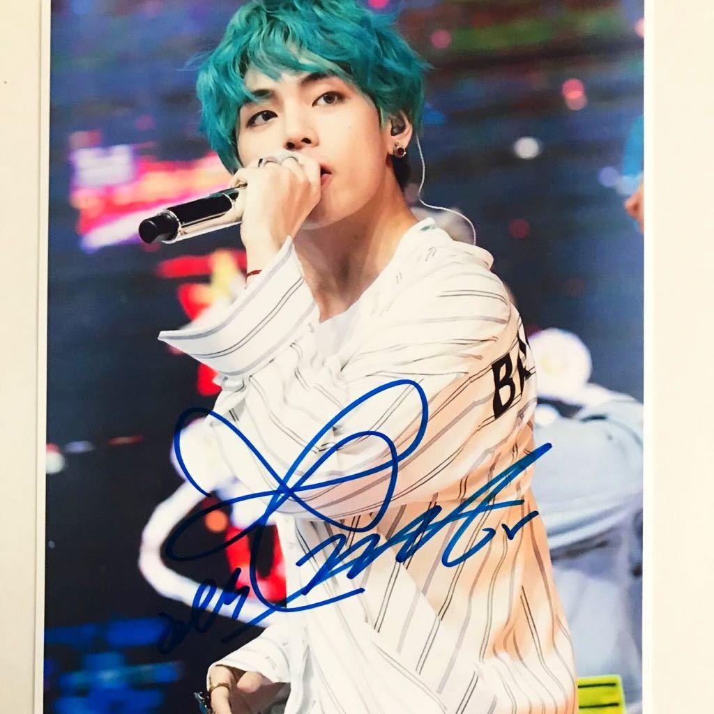 BTS V テヒョン　FC継続特典 直筆サイン入り　写真 BTS V(キム・テヒョン)直筆サイン入り写真 BTS V テヒョン FC継続特典