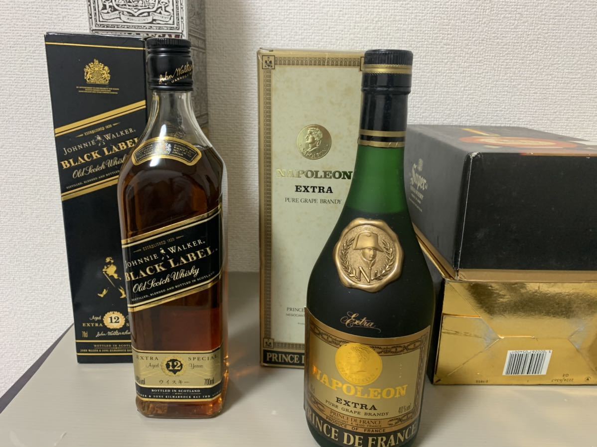 未開栓 酒 まとめ ウィスキー ブランデー 他ジョニーウォーカー 古酒 8点