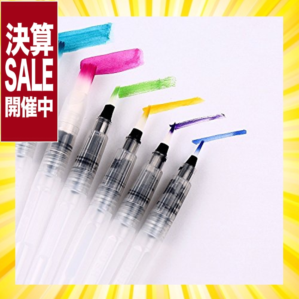 ◇Ohuhu 水筆 水性 筆ペン 太筆/中筆/細筆 3mm-10mm 6本セット ウォーターブラシ フィス水筆ペン 水彩画 塗る _4