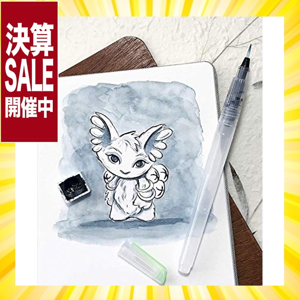 ◇Ohuhu 水筆 水性 筆ペン 太筆/中筆/細筆 3mm-10mm 6本セット ウォーターブラシ フィス水筆ペン 水彩画 塗る _7