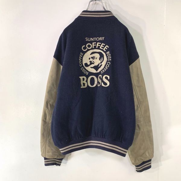 希少 SUNTORY BOSS レザー スタジャン ボスジャン ボスジャン BOSS 