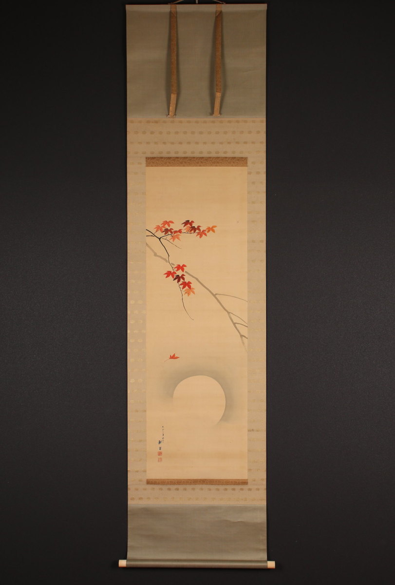 紅葉☆即購入OK様☆専用☆ 模写】【一灯】ip5816〈上田耕甫〉月下紅葉図 共箱 大阪の人
