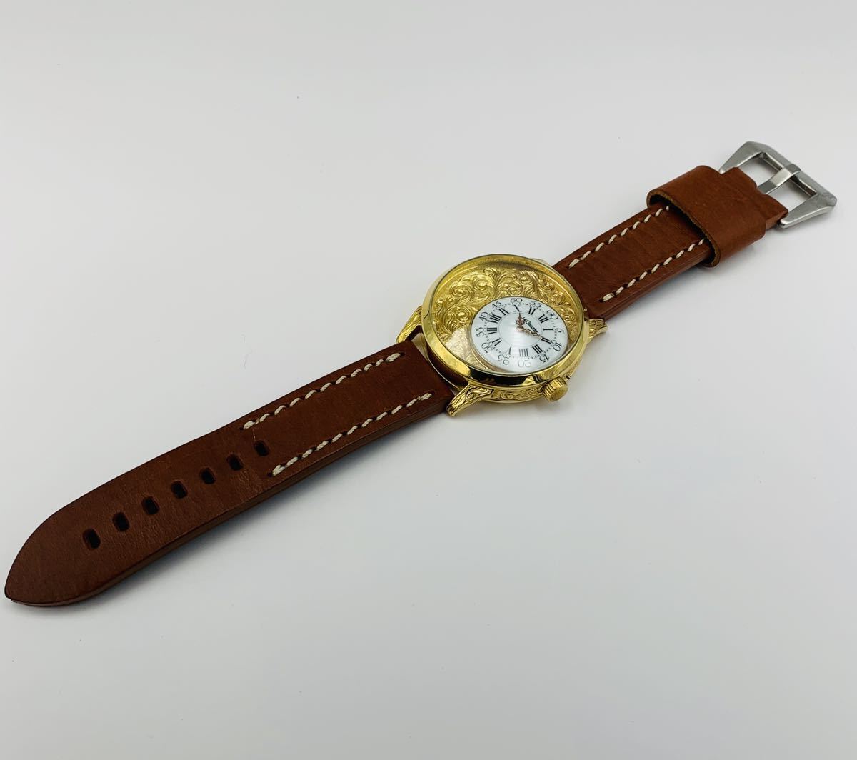 【自分へのご褒美に♪】豪華◆オメガOmega◆1910’14KGP◆ヴィンテージスケルトン◎OH済◎手巻きメンズウォッチアンティーク中古LC115-1_2