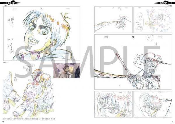ミニ色紙付き(リヴァイ・エレン)「進撃の巨人 Season 2 原画集」WIT