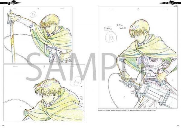 ミニ色紙付き(リヴァイ・エレン)「進撃の巨人 Season 2 原画集」WIT