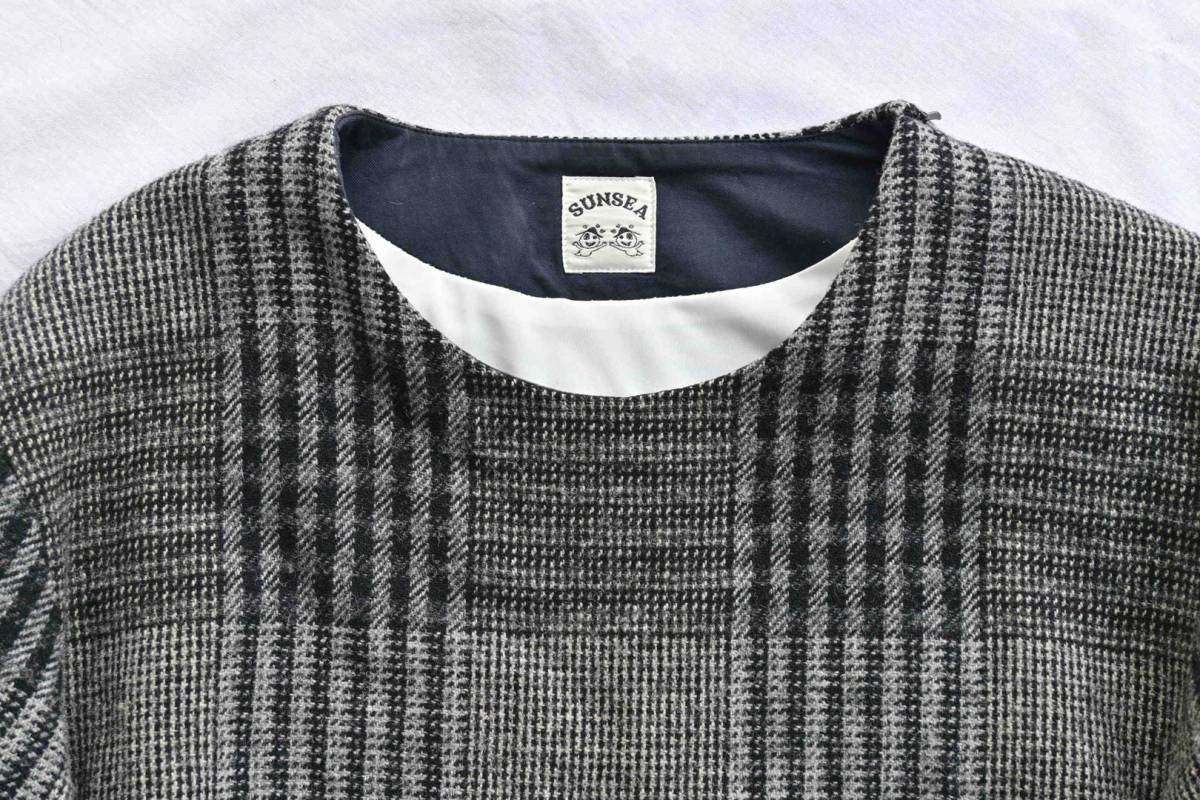 SUNSEA WOOL CHECK TEE SNS-13A20 サンシー プルオーバー(柄もの 
