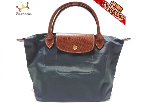 人気定番，100%新品 ロンシャン LONGCHAMP ハンドバッグ - ナイロン&times;レザー ダークグレー&times;ブラウン 折りたたみ バッグ(ロンシャン)｜売買されたオークション情報、yahooの商品情報をアーカイブ公開 - オー ロンシャン