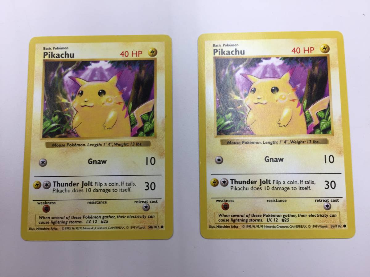 T93)ポケモン カード 英語版 Pikachu ピカチュウ LV12 58/102 旧裏面 2