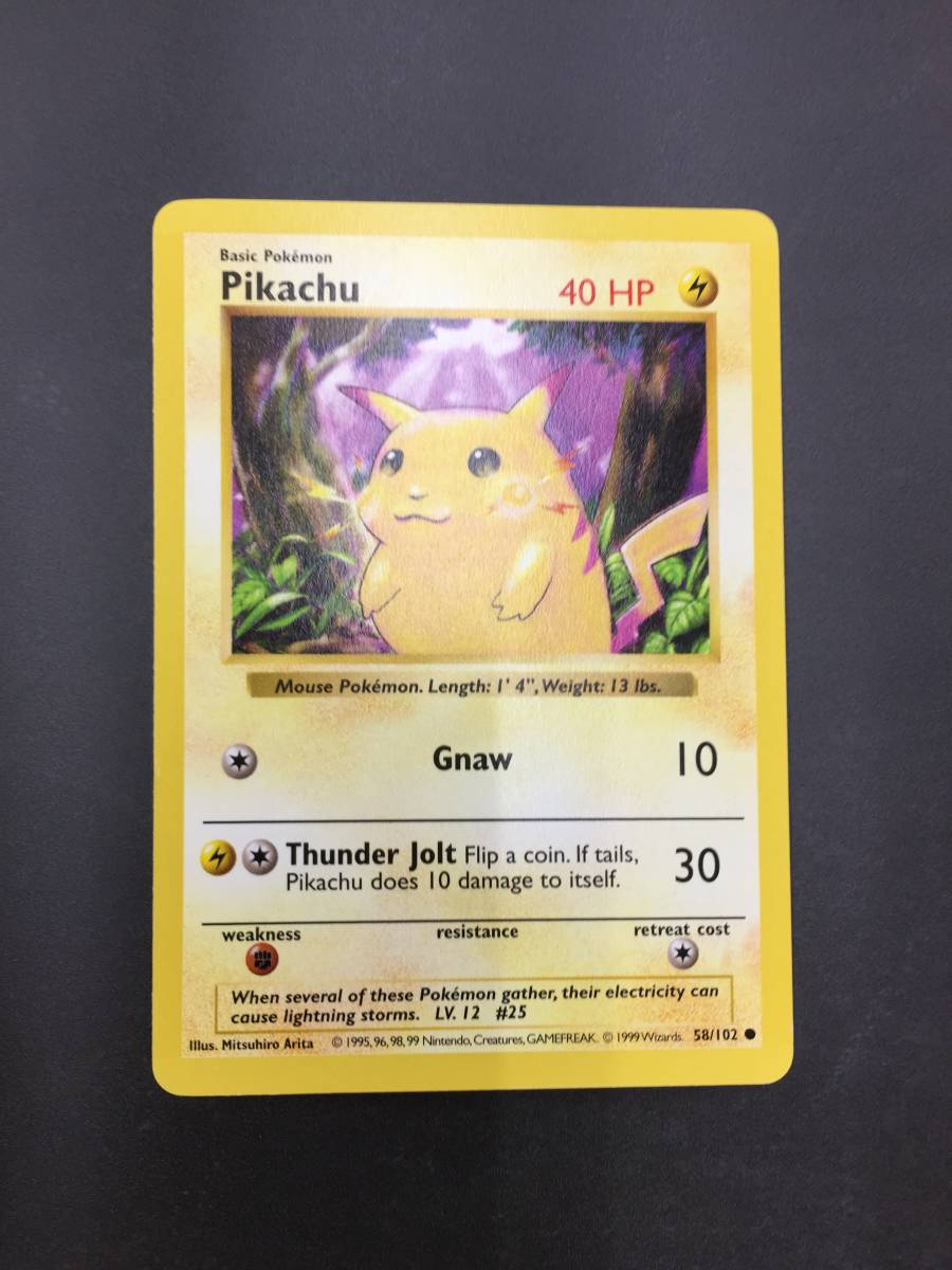 T93)ポケモン カード 英語版 Pikachu ピカチュウ LV12 58/102 旧裏面 2