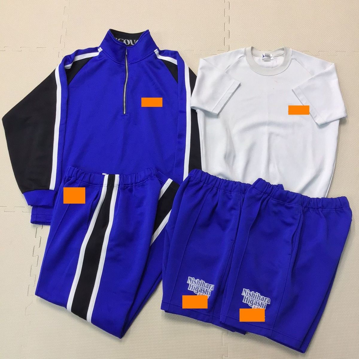 TSJ-404 (中古) 沖縄県 西原東中学校 ジャージ 5点セット /M/L/長袖
