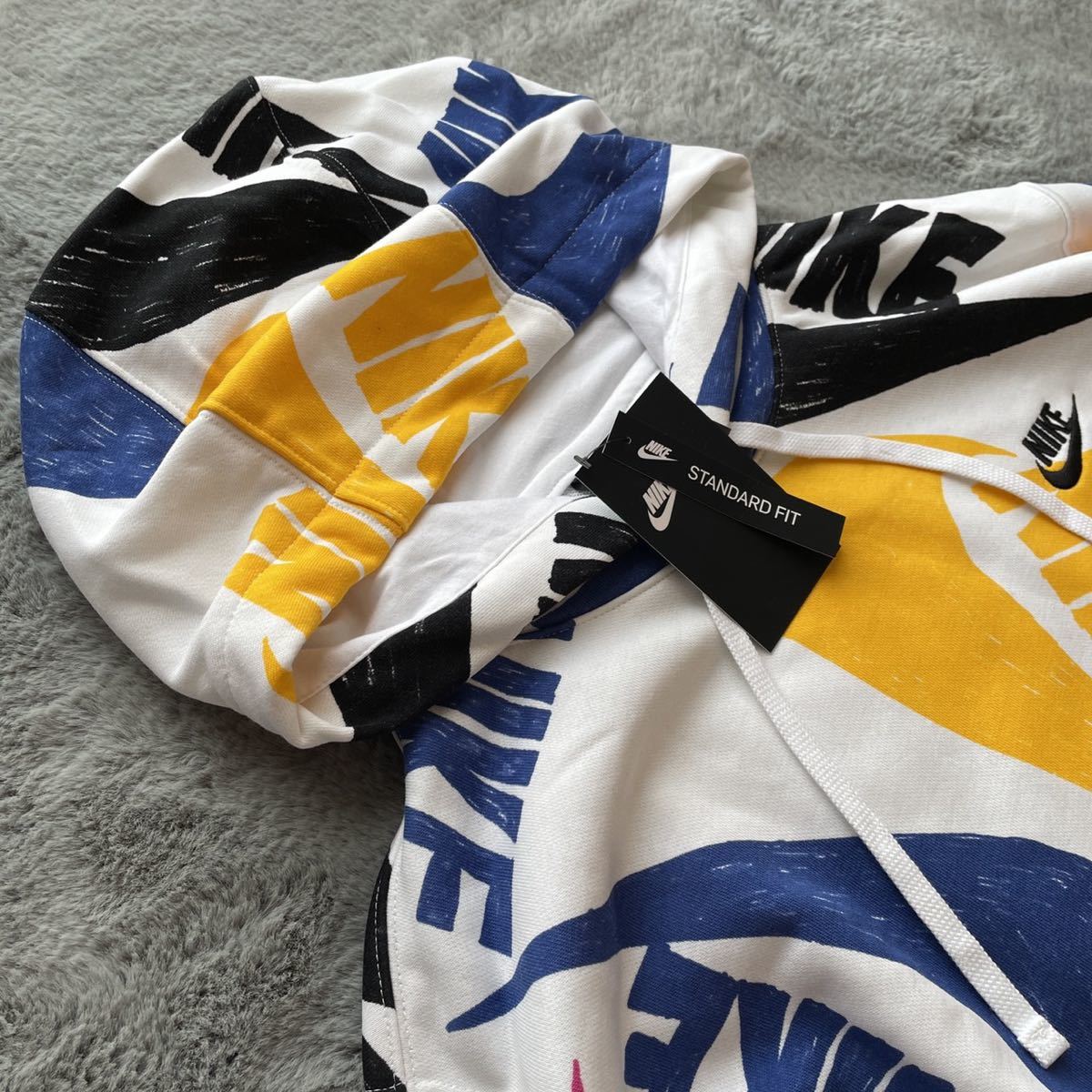 新品 M ナイキ NIKE 総柄 ビッグスウッシュ ビッグロゴ スウェット 希少 ナイキ NIKE ビッグロゴ スウェット トレーナー スウッシュ ス