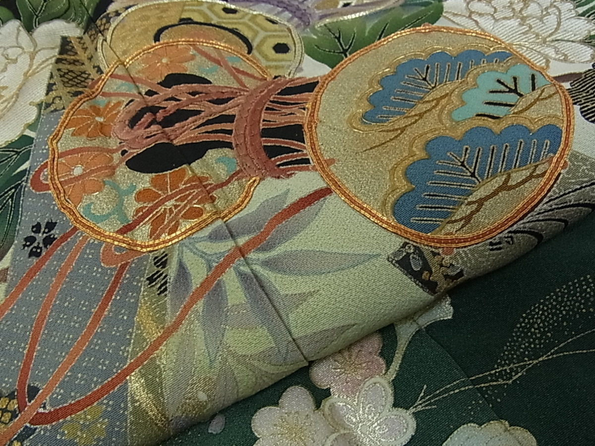 平和屋着物□豪華黒留袖 作家物 駒刺繍 上村松園の世界 流水