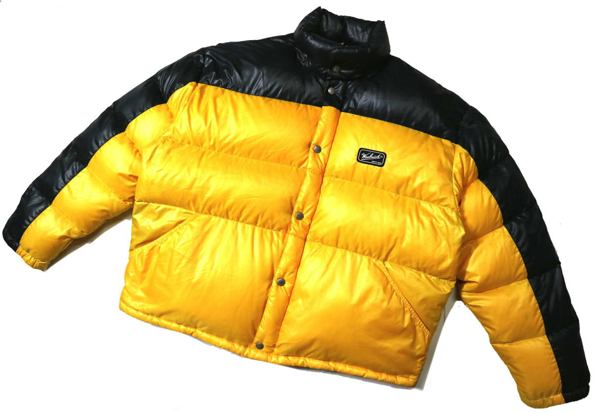 幅広/かなりゆったりMサイズ!◆アシックス製 Woolrich ウールリッチ ダウンジャケット◆幅広Mサイズ相当(身長170-172センチ位)
