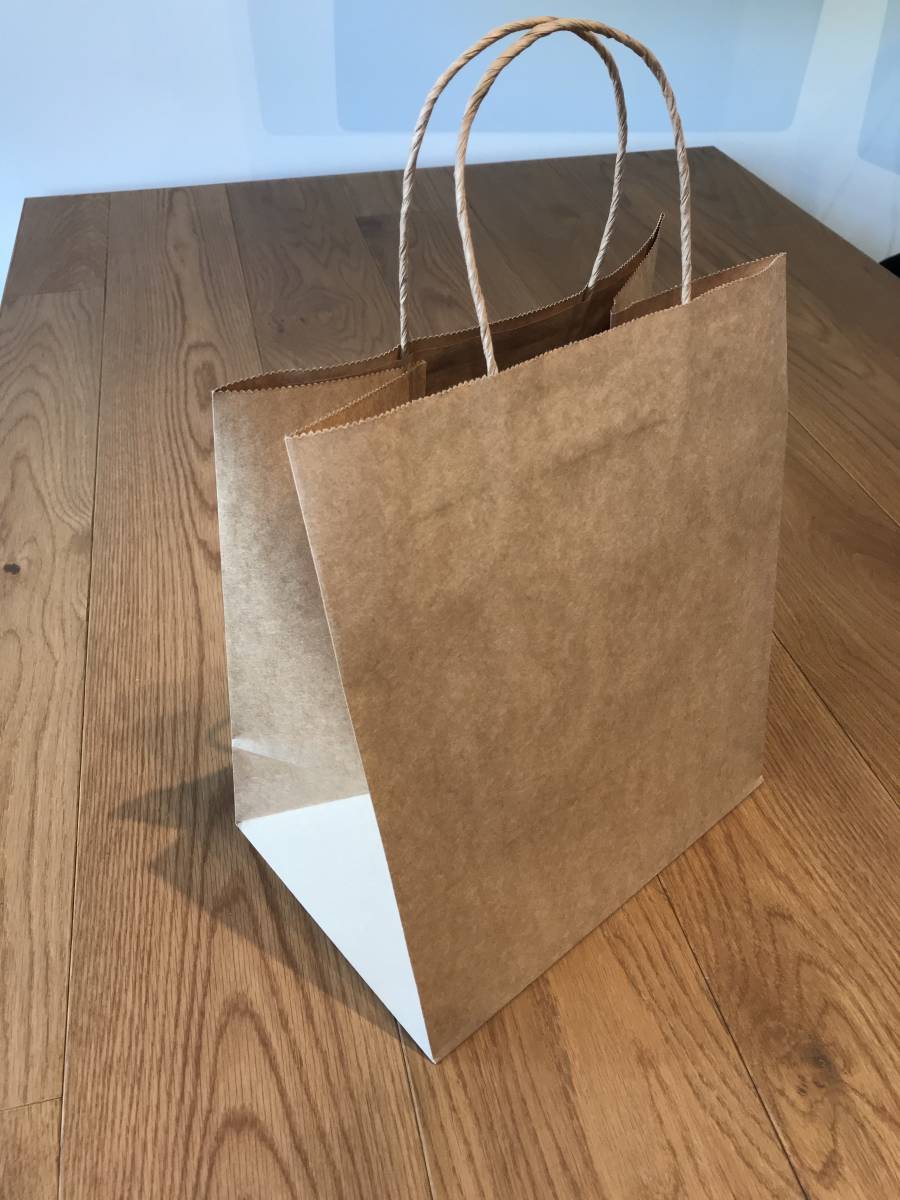 未使用 幅260×マチ180×高310mm ヘイコー 紙袋 未晒無地 50枚入_2