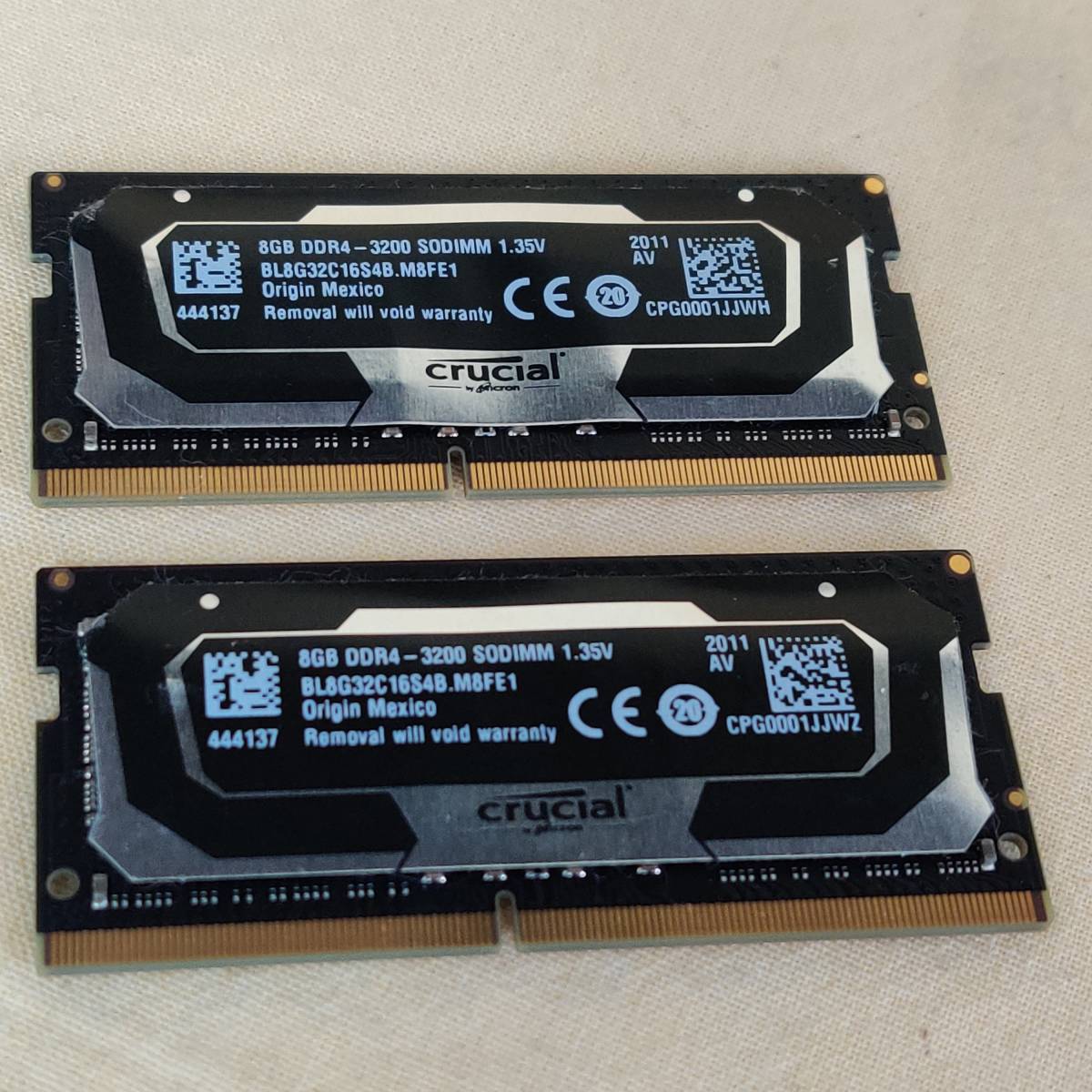 Micron 8GB DDR4-3200 PC4-3200AA SO-DIMM ノートPC用メモリ 動作品