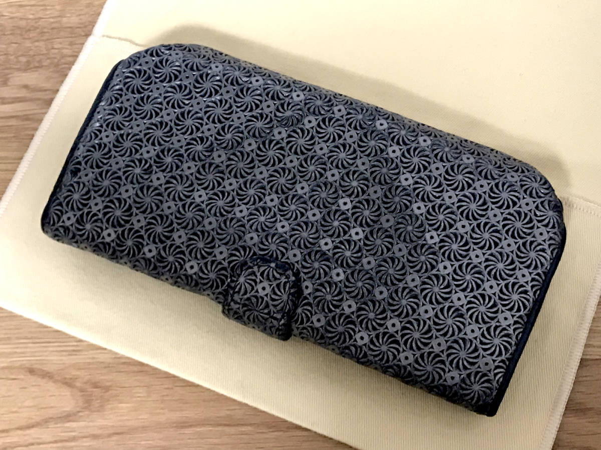 超美品 ハヤシ ヒロコ HIROKO HAYASHI ジラソーレ 長財布ミニ 黒 