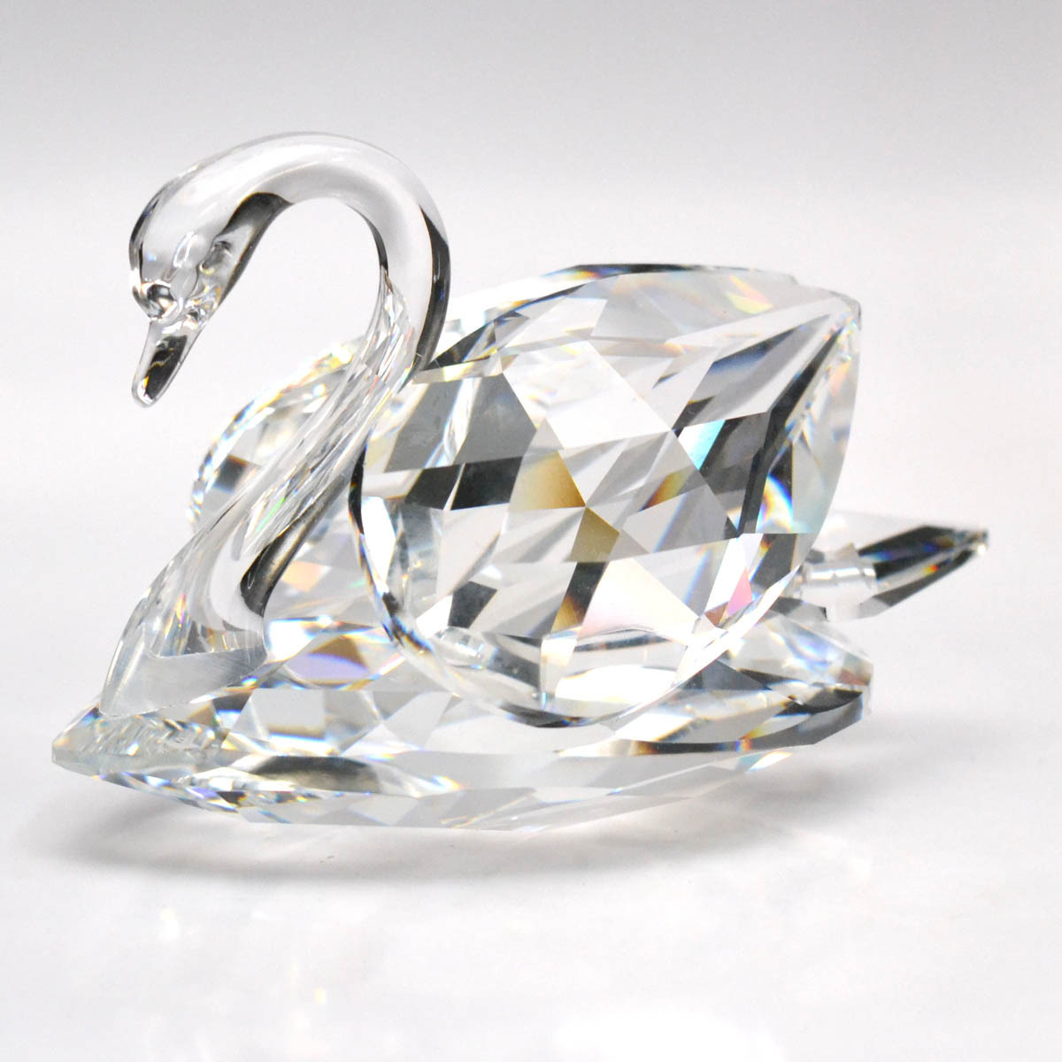 【美品】【レア】 SWAROVSKI スワロフスキー スワン クリスタル 白鳥 オブジェ [H202926]