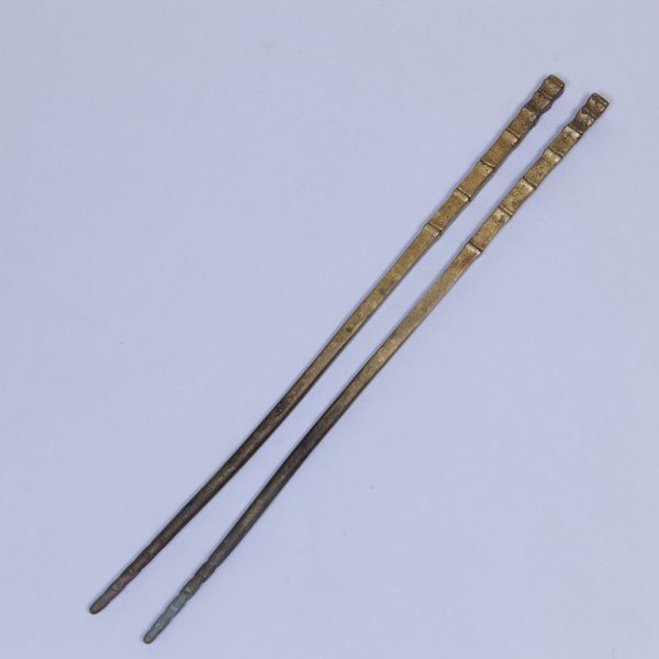 真鍮 灰ならし 仙台五徳 真鍮製 火箸 3点 約2.5kg H2003G_4