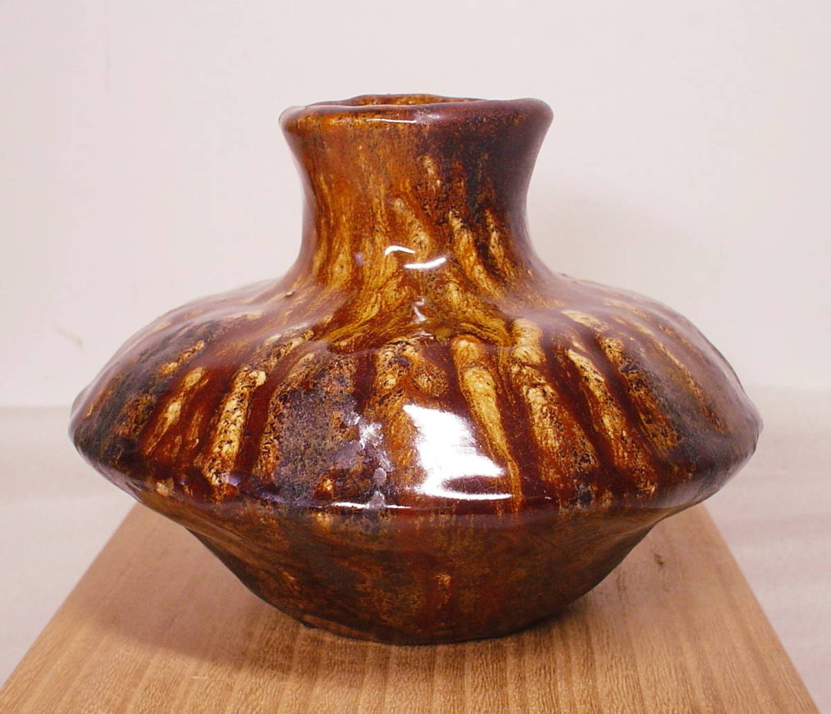 晴雲山 宇野仁松 花器 トルコ二彩 共箱付 池坊 華道 - メルカリ