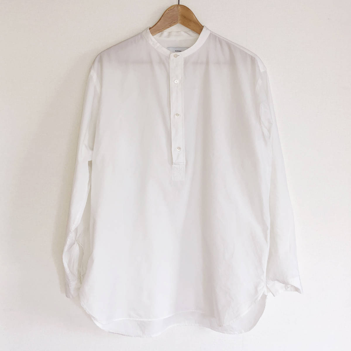 Graphpaper | グラフペーパー 】 BAND COLLAR SHIRT / 白 WHITE [GM181 
