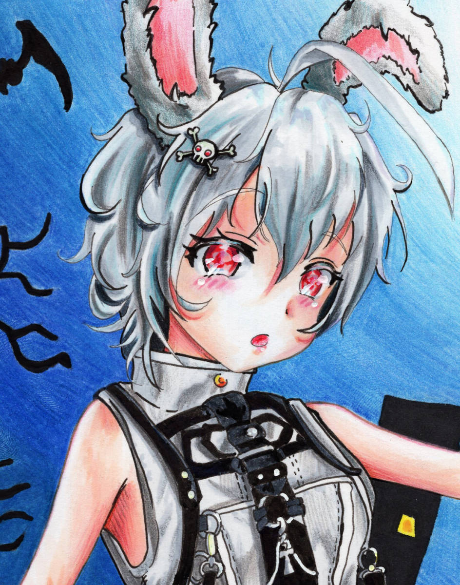 手描きイラスト オリジナル うさ耳 少女 値段が激安 うさ耳