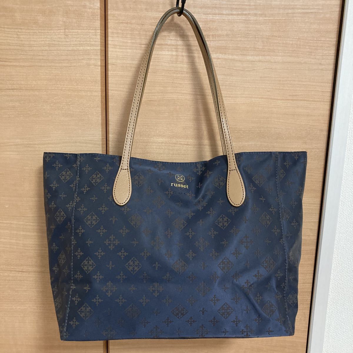 ラシット トートバッグ russet 美品 ネイビー - 極美品 2way Russet