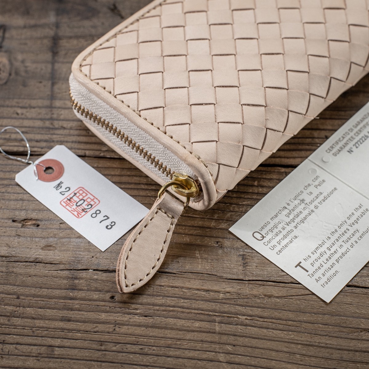 生成り イントレチャート メンズ 長財布 ラウンドファスナー ハンドメイド 本革 生成り イントレチャート メンズ 長財布 ラウンドファスナー