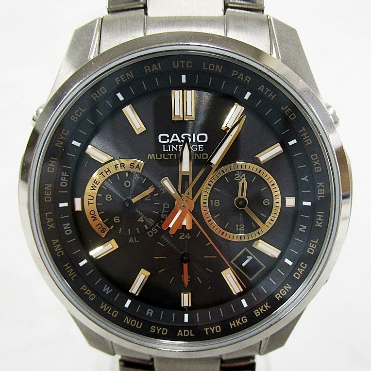 05 58-383971-29 [Y] CASIO カシオ 腕時計 LIW-M610TDS LINEAGE リニエージ タフソーラー メンズ マルチバンド6 黒文字盤 千58