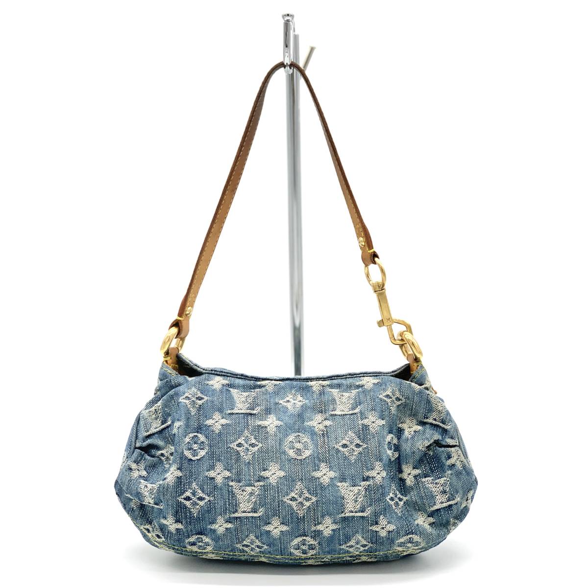 1円 LOUIS VUITTON ルイヴィトン モノグラム デニム ミニプリーティ 