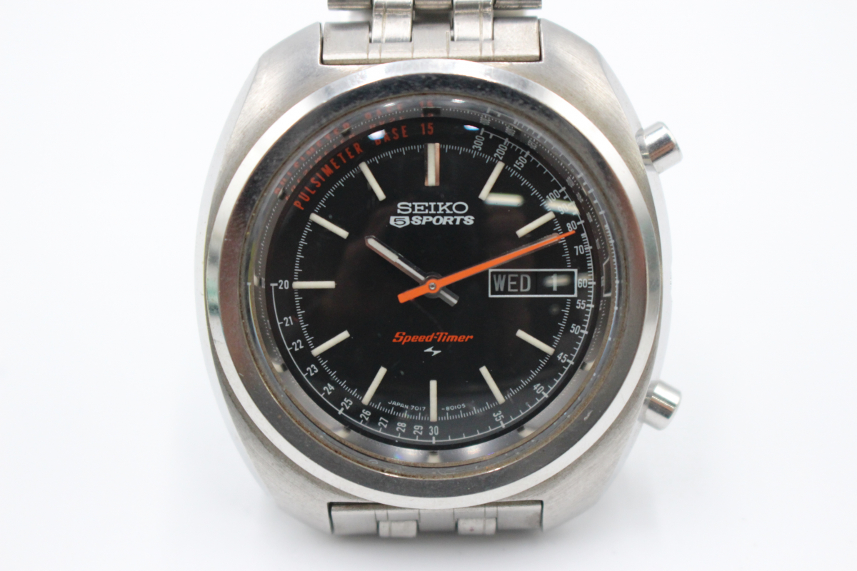 ト打】SEIKO セイコー5スポーツ スピードタイマー 7017-8000 デイト 