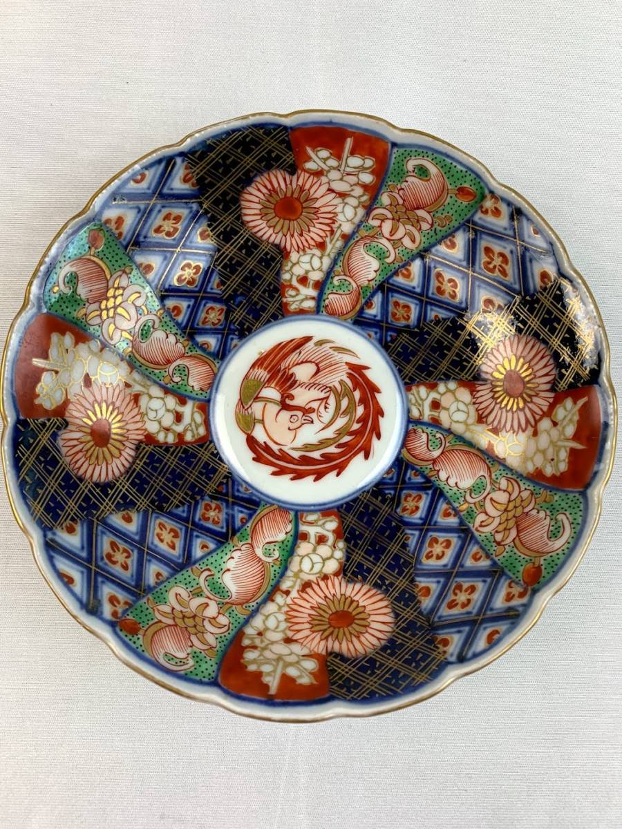 大聖寺伊万里 色絵 金彩 菊紋 菊形 大鉢 奇玉宝鼎之珍銘 MO71208