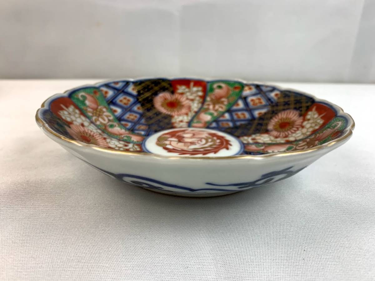胡】時代 大聖寺伊万里 木玉宝鼎之珍 色絵 金彩菊文 皿 五