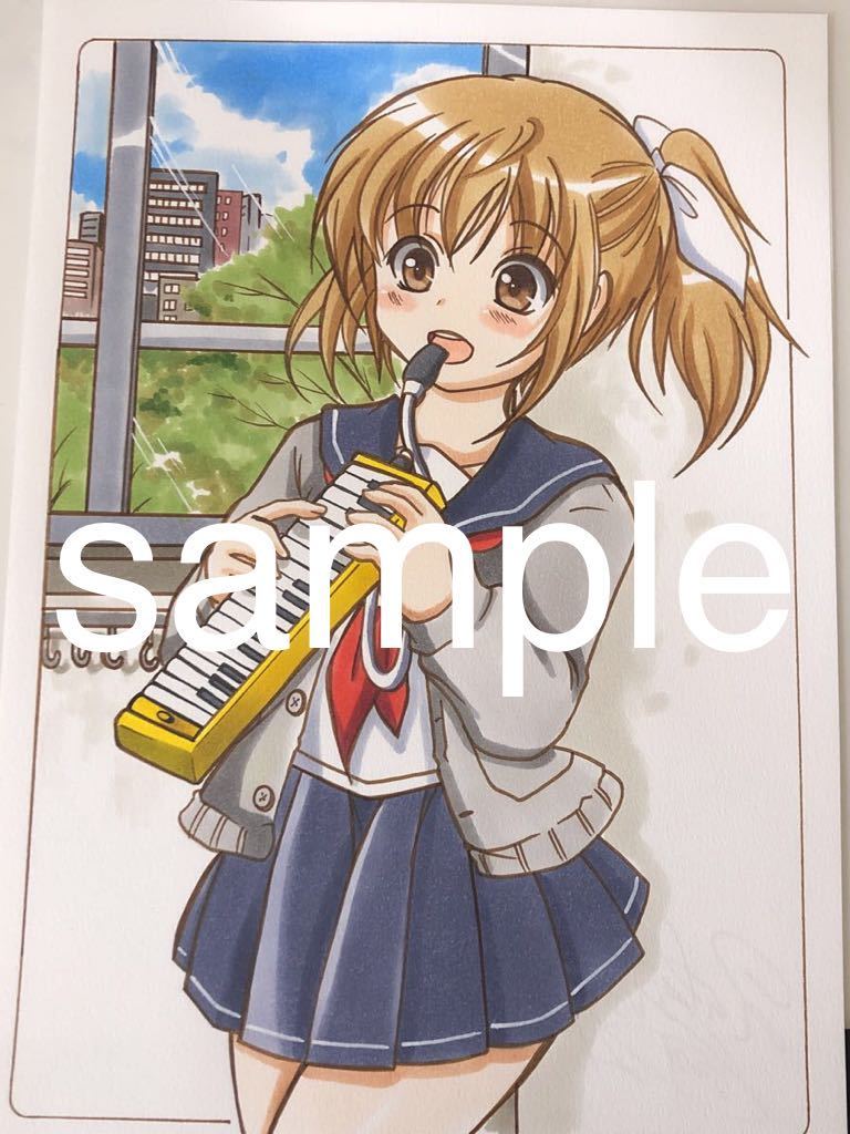 手描きオリジナルイラスト サイズ 鍵盤ハーモニカと少女 手描きイラスト 売買されたオークション情報 Yahooの商品情報をアーカイブ公開 オークファン Aucfan Com