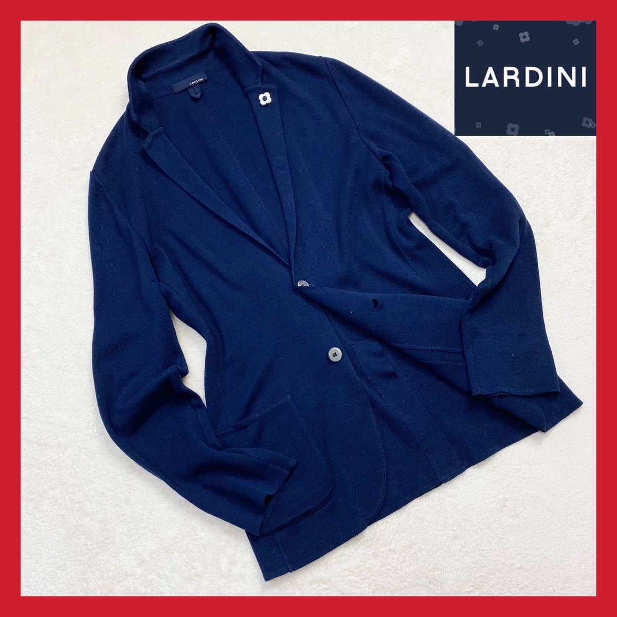 ラルディーニ　濃紺　46 美品 ☆イタリア製【美品】ラルディーニ LARDINI ☆ブートニエール♪大人の