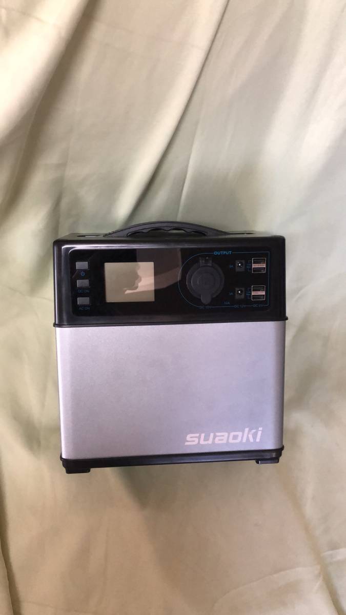 【【ジャンク品】 Suaoki PS5B ポータブル電源 大容量120000mAh /400Wh 三つの充電方法 正弦波 家庭用蓄電池 管理コードJA1