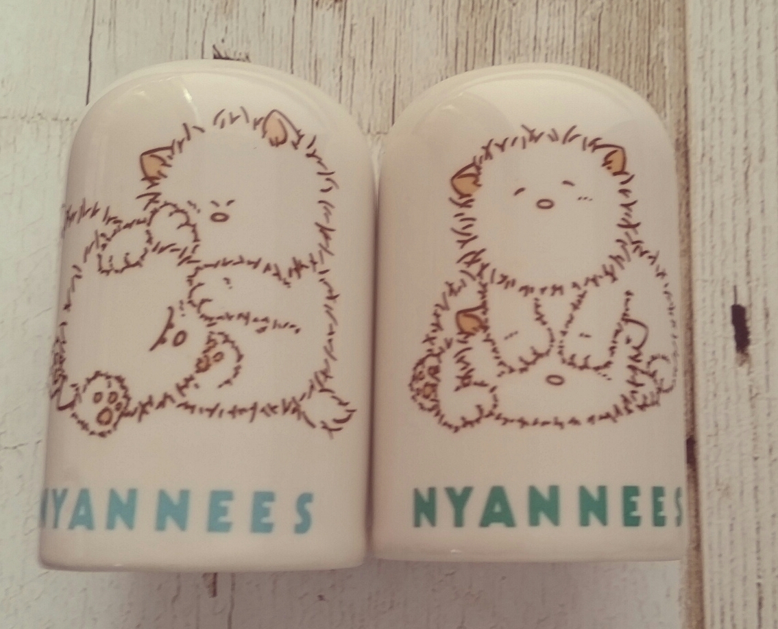 【昭和レトロ】ニャンニーズ　NYANNESS ペッパー&ソルト　未使用　80年代 セット JPN 雑貨屋ポッポ 帽子のおじさん vintageソルト&ペッパー