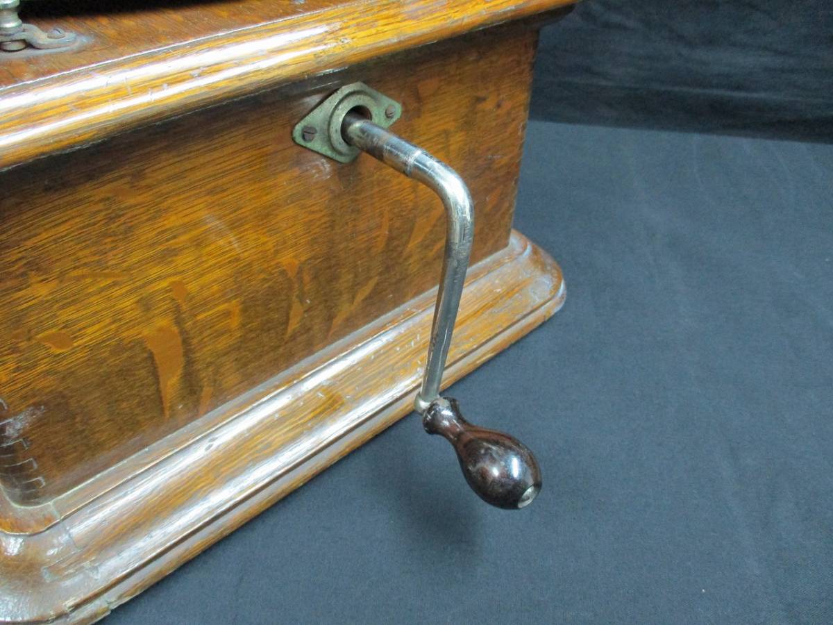 NIPPONOPHONE ニッポノホンのクランク ハンドル ゼンマイ巻き 画像の35号ラッパ蓄音機 み 蓄音器 明治時代 大正時代(本体 ...