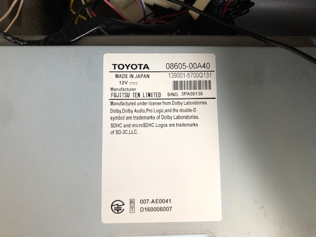 トヨタ純正 ナビ NSZT-Y66T 9インチ Bluetooth 地デジ DVD SDナビ