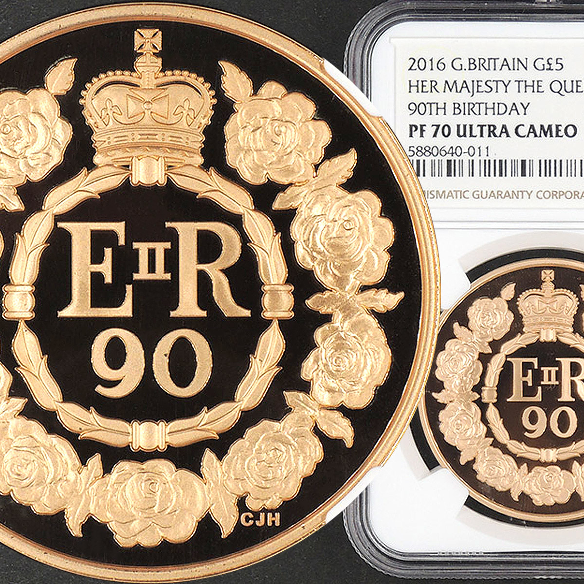 イギリス NGC 0 PF69UC 銀貨 h £5 エリザベス女王生誕90周年 5ポンド