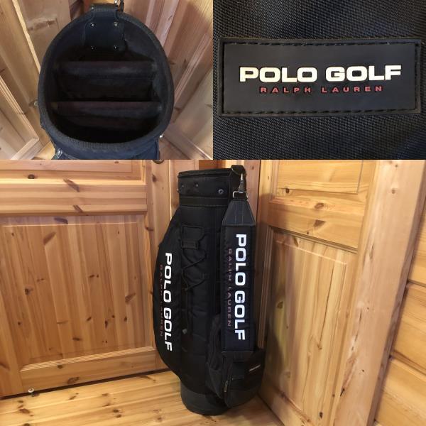 希少品 ポロ ラルフローレン キャディバッグ polo golf 黒 中古品 ☆ POLO GOLF RALPH LAUREN CADDIE BAG ☆ ポロ ゴルフ ラルフ