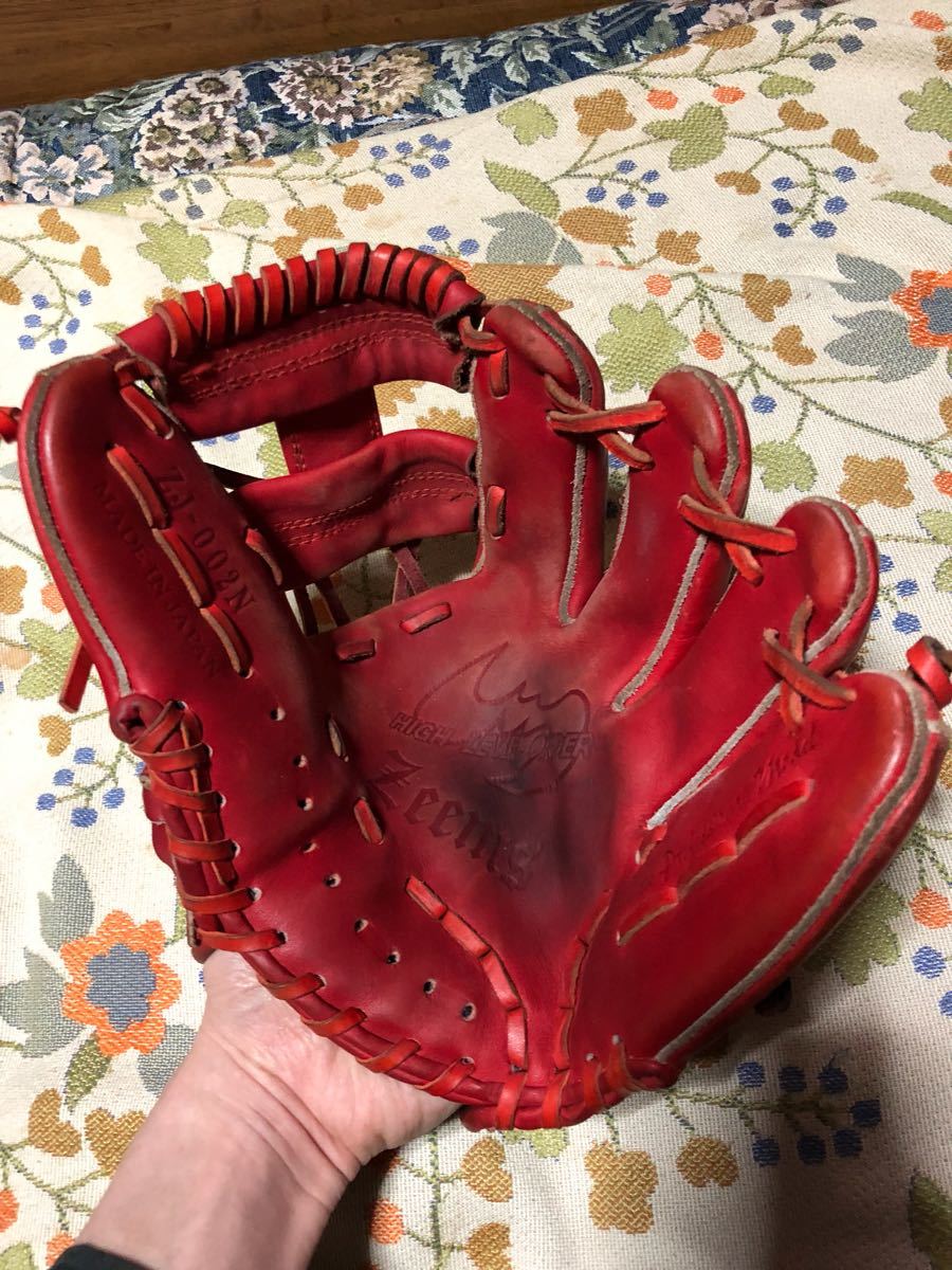Zeems ジームス 少年軟式用 グラブ グローブ 赤 RED 日本製 MADE IN