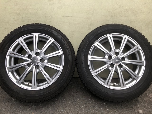 MILLOUS PSミルアスメタ社外アルミ 6J +43 5H100 185/60R15バリ山スタッドレスヨコハマアイスガード IG50 PLUSシエンタラクティストレジア