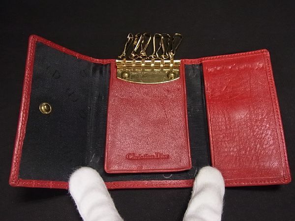 1円 □美品□ Christian Dior ディオール ロゴ レザー ゴールド金具 6