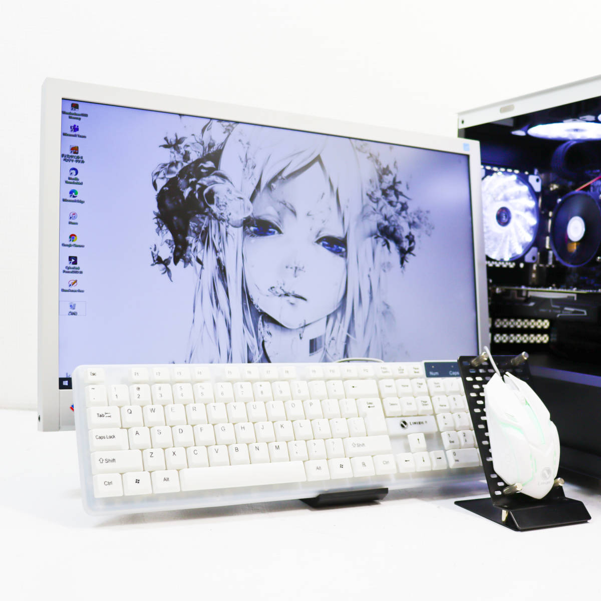 極品ホワイトゲーミングPC一式セット】i7-4770/GTX1650/FX/株 