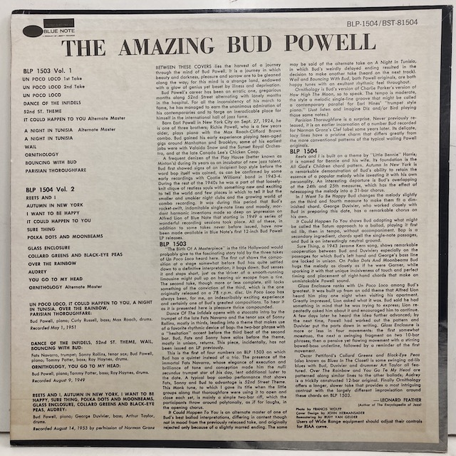 POWELL ⁄ | Bud Powell - BUD 米初期盤BUD MONO盤 プロモ白ラベル