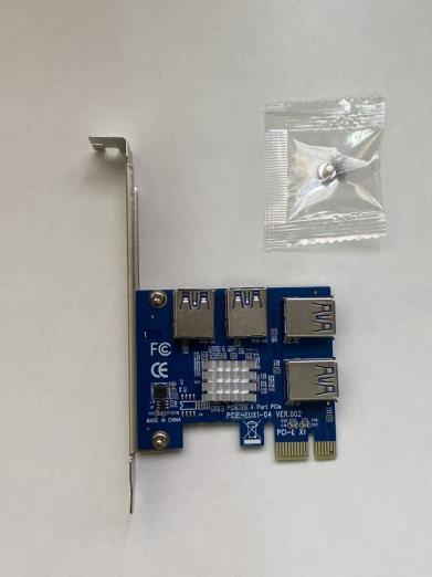 PCI Express PCI-E 1X to 16X ポート 分配器 スプリッター 1 to 4 USB3.0 コネクター ライザーカード 延長エクステンダーマイニング 採掘