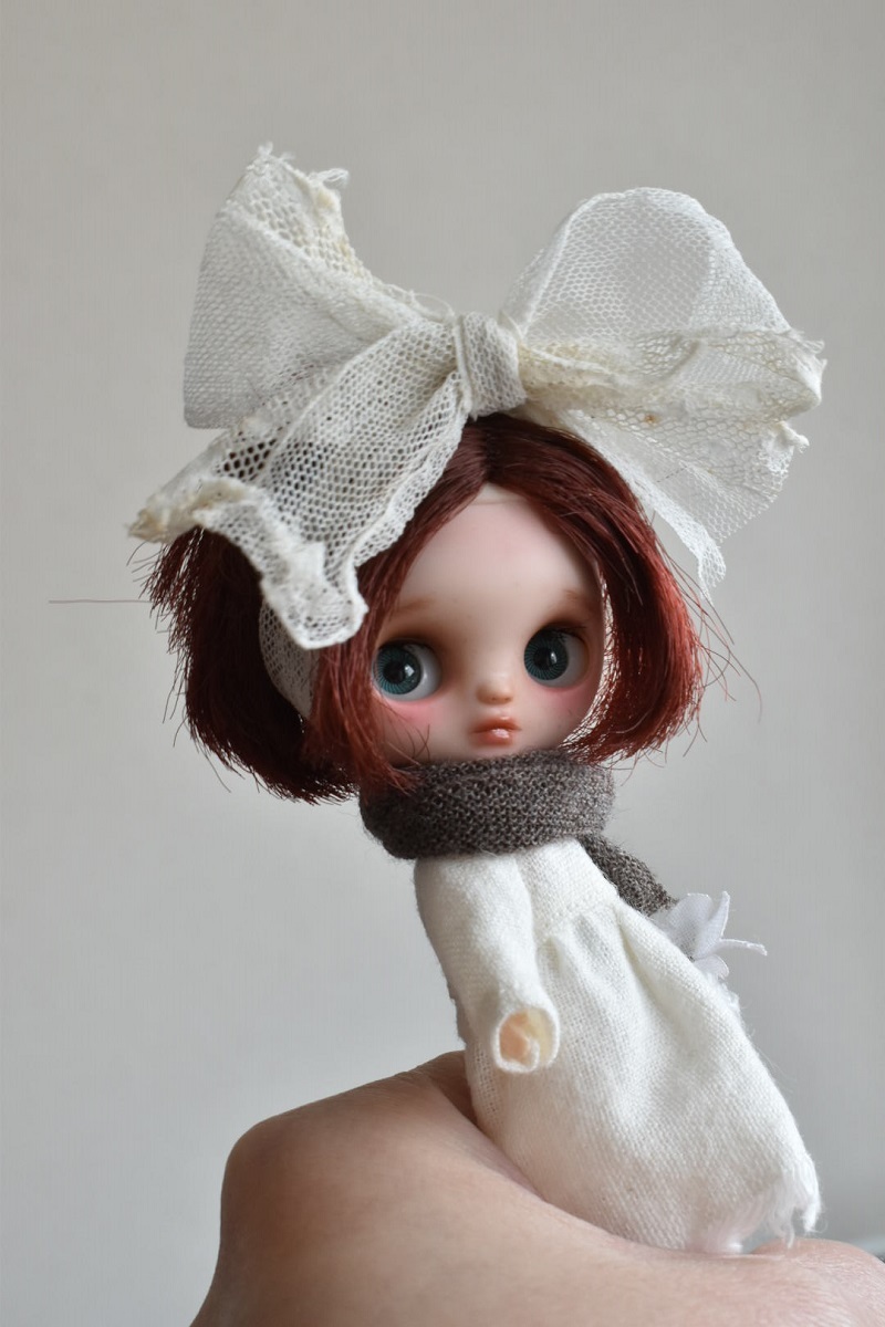 ayudoll custom petiteblythe*「赤毛ボブっ子ちゃん」犬 ナチュラル