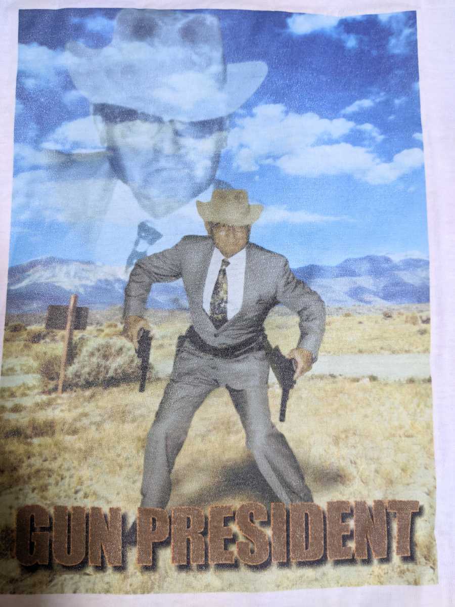 得価，大人気 80sヴィンテージ 小渕恵三 GUN PRESIDENT 大統領 Tシャツ 企業 ロゴ バンド 映画 芸能人 アニメ 漫画 当時物 90s(丸首)｜売買されたオークション情報、yahooの商品情報をアーカイブ公開 - オークファ Mサイズ